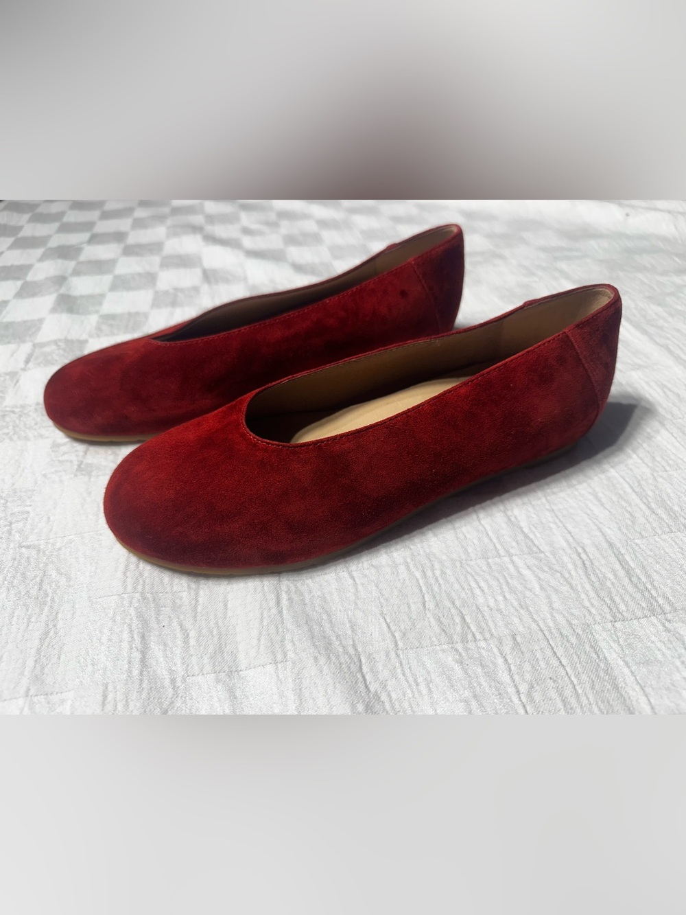 Eileen Fisher Women's Red Suede Ballet Flats